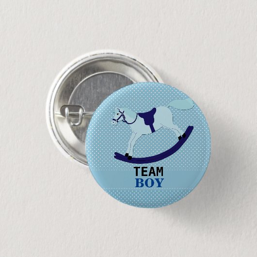 Bericht über das Geschlecht von Team Boy Blue Rock Button (Vorne & Hinten)