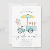 Bericht über das Geschlecht von Watercolor Ice Cre Einladung (Vorderseite)