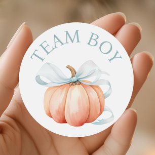 Bericht über das Kürbisteam "Boy Gender" Runder Aufkleber