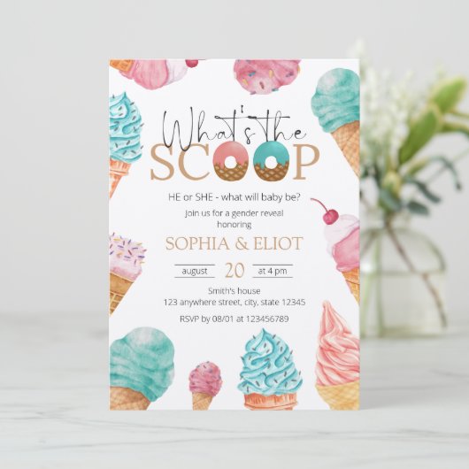 Bericht über das Party "Eiscreme" Einladung (Stehend Vorderseite)