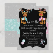 Bericht über das Rentier Weihnachtsgeschlecht Einladung (Vorne/Hinten)