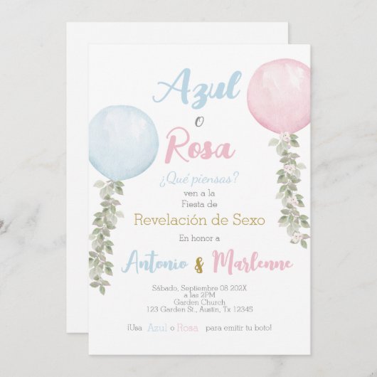 Bericht über das spanische Geschlecht Einladung (Vorne/Hinten)