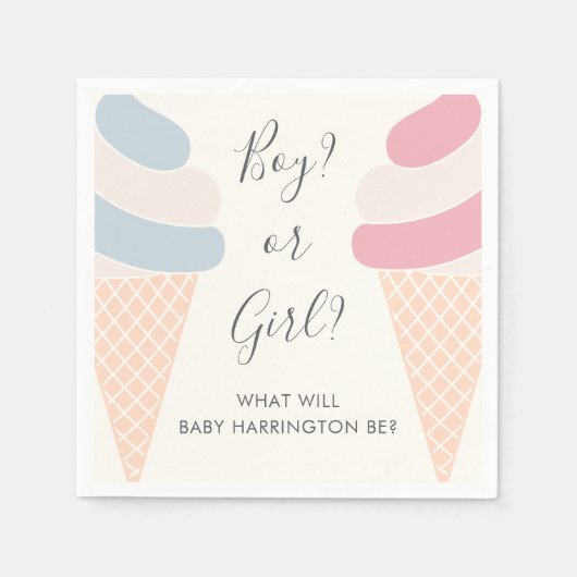 Bericht über den Eis-Pastelljunge oder das weiblic Serviette (Vorderseite)