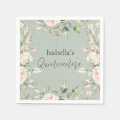 Bericht über die grüne Flora und Aquarellfarbe Serviette (Vorderseite)