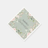 Bericht über die grüne Flora und Aquarellfarbe Serviette (Ecke)