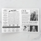 Bericht über die Schwangerschaft in der Zeitung Karte (Innenseite)