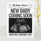 Bericht über die Schwangerschaft in der Zeitung Karte (Gelbe Blume)