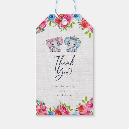 Bericht über Elefanten-Rose Geschenkanhänger (Vorderseite)