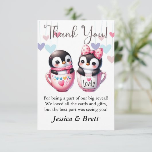 Bericht über Geschlecht danke Karten, danke Hinwei (Stehend Vorderseite)