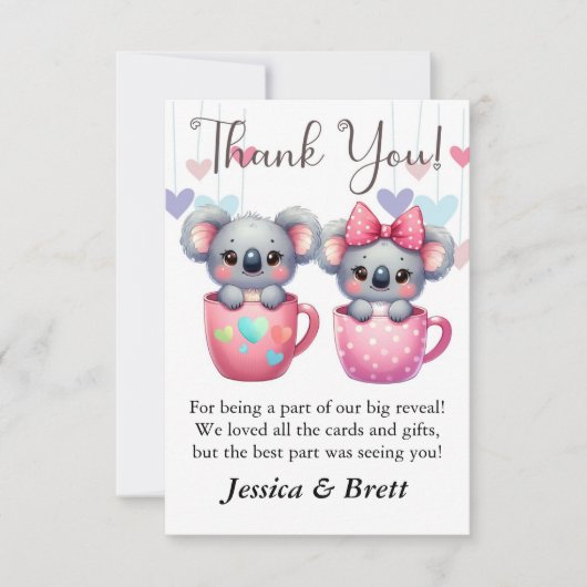 Bericht über Geschlecht danke Karten, danke Hinwei (Vorderseite)