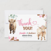 Bericht über Heifer oder Bull Cow Gender Reveal da Dankeskarte (Vorderseite)