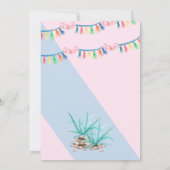 Bericht über Lama und Kaktus Rosa und Blaues Gesch Einladung (Rückseite)