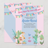 Bericht über Lama und Kaktus Rosa und Blaues Gesch Einladung (Vorne/Hinten)