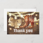 Bericht über Stiefel oder Bows Gender Danke Karte (Vorne/Hinten)