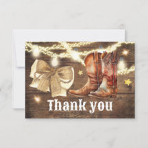 Bericht über Stiefel oder Bows Gender Danke Karte