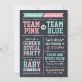 Bericht zu Team Pink oder Team Blue Chalkboard Gen Einladung (Vorderseite)