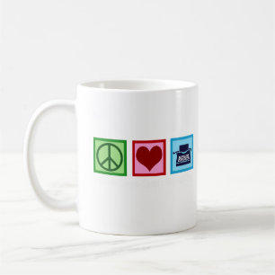 Berichterstattung über die Liebe des Friedens Kaffeetasse
