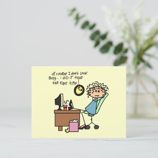 Berichtigen Sie das erste mal Spaß Postkarte (Stehend Vorderseite)