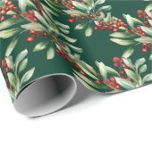 Beries and Greenery Wrapping Paper Geschenkpapier (Rolleneckpunkt)