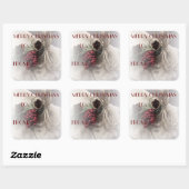 Beries and Twine Gift Label Quadratischer Aufkleber (Blatt)