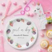 Beries Gender Reveal. Mädchen oder Junge Pappteller (Party)