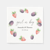 Beries Gender Reveal. Mädchen oder Junge Serviette (Vorderseite)