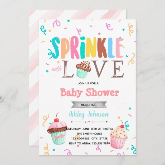 Berieselung mit Liebe Einladung (Vorne/Hinten)