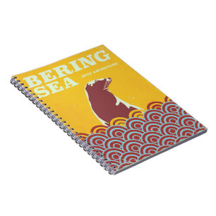 Bering Sea Vintager Stil der 1970er Jahre Abenteue Notizblock