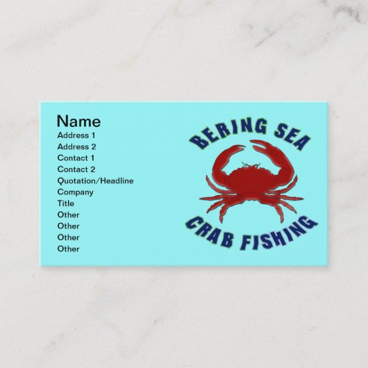 Bering-Seekrabben-Fischen Visitenkarte (Vorderseite)