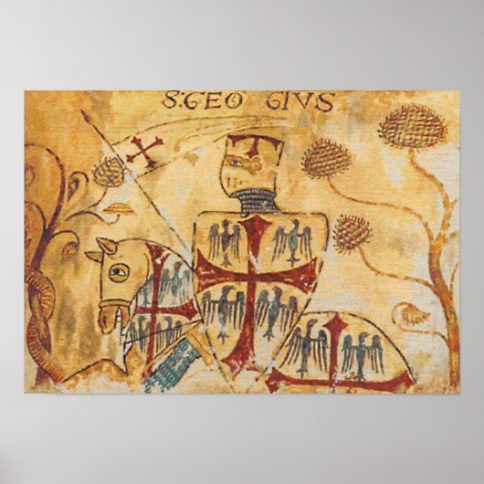 Berittener Kreuzritter Poster (Vorne)