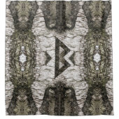 Berkana keltische Rune auf Birkenrinde Duschvorhang (Vorderseite)