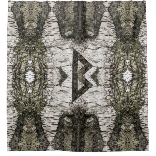 Berkana keltische Rune auf Birkenrinde Duschvorhang (Vorderseite)