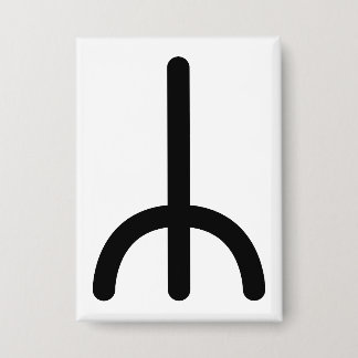 BERKANA Nordische Rune (Birke, Wachstum, Wiedergeb Button