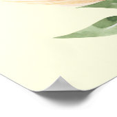 Berkano Floral Green & Yellow Norse Futhark Rune Poster (Ecke)