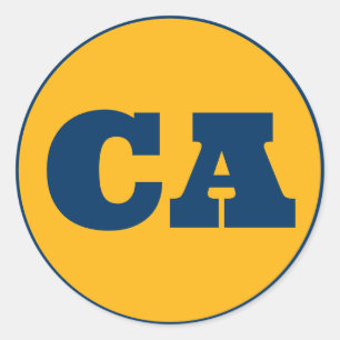 Berkeley (CA) - Gold x Blue Runder Aufkleber