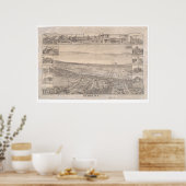 Berkeley, CA. Panoramakarte 1891 (0099A) - restaur Poster (Küche)