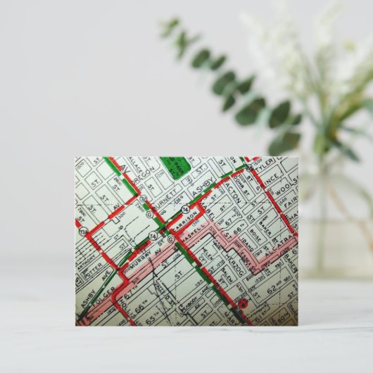 Berkeley, CA Vintag Map Postkarte (Stehend Vorderseite)