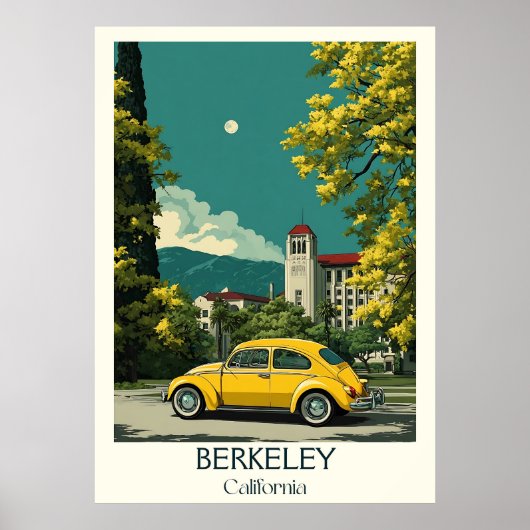 Berkeley California Art Print | Universität Retro Poster (Vorne)