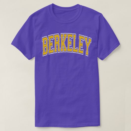 Berkeley California Ca Varsity Amber Text TShirt 2 (Design vorne)