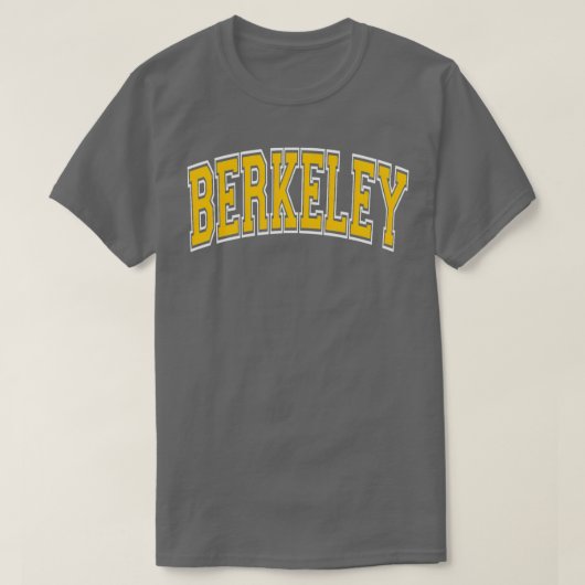 Berkeley California Ca Varsity Amber Text TShirt 7 (Design vorne)