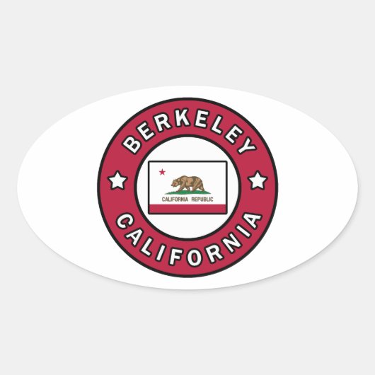 Berkeley California Ovaler Aufkleber (Vorderseite)