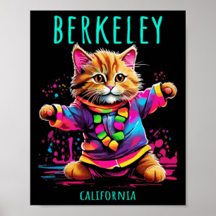 Berkeley California US Fun Niedlich-farbiges Tanze Poster