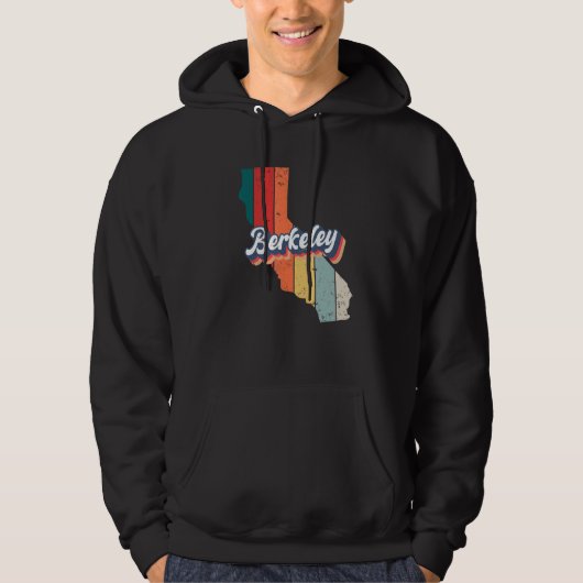 Berkeley City Retro Vintages Heimat Kalifornien Hoodie (Vorderseite)