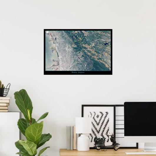 Berkeley, kalifornisches Satellitenposter Poster (Heimbüro)