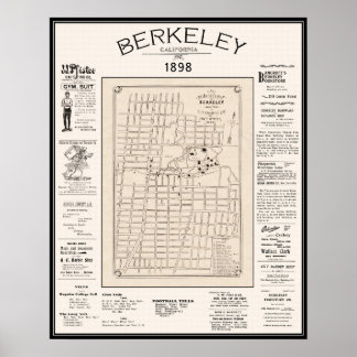 Berkeley Karte 1898 Poster