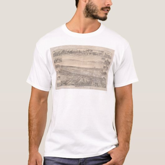 Berkeley, panoramische Karte 1891 (0099A) - Unruhe T-Shirt (Vorderseite)