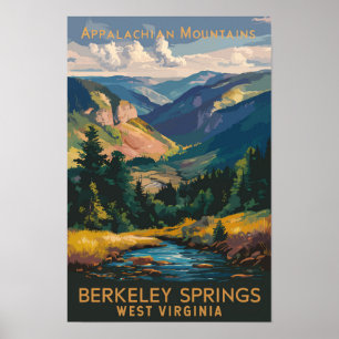 Berkeley Springs Illustration Reise Kunst Vintage Poster