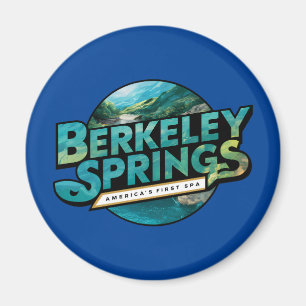 Berkeley Springs Illustration Reise Logo Magnet