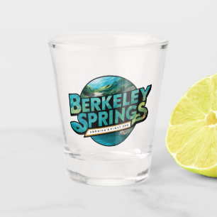 Berkeley Springs Illustration Reise Logo Schnapsglas