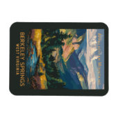 Berkeley Springs Illustration Travel Art Vintag Magnet (Horizontal)